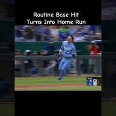 Routine Base Hit Turns Into Home Run #baseball #sports #mlb #mlbshorts #baseballszn