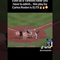 Even as a Yankees hater you have to admit..this play by Carlos Rodon is elite! 🔥🔥🥶 #yankeesnation