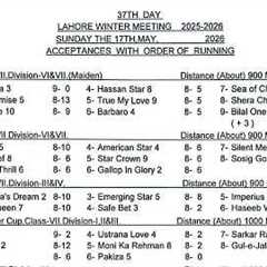 LRC Live - 37th Day Lahore Winter Meeting 2025-2026 | 17 May, 2026 #horse #race #horserace