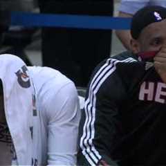 LeBron James and Dwyane Wade Kiss Cam (Miami Heat at Atlanta Hawks)