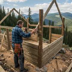 Alone in the Mountains: How to Build a Wooden House Step by Step