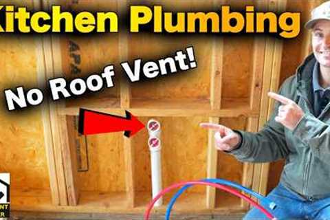 How to Rough-In Kitchen Sink Plumbing | Drain & Water Lines For BEGINNERS!