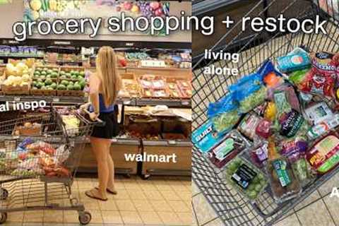 GROCERY SHOP WITH ME: living alone, haul, realistic + full restock