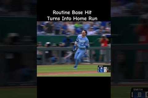 Routine Base Hit Turns Into Home Run #baseball #sports #mlb #mlbshorts #baseballszn