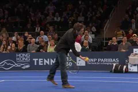 Ben Stiller OWNED by a young girl in tennis (BNP Paribas Showdown 2013)