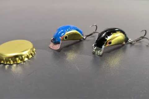 Save money by making fishing lures from beer caps.