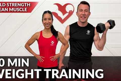 30 Min Weight Training at Home Full Body Dumbbell Workout - Strength Training for Women & Men