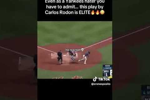 Even as a Yankees hater you have to admit..this play by Carlos Rodon is elite! 🔥🔥🥶 #yankeesnation