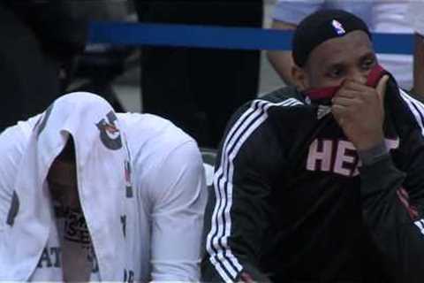 LeBron James and Dwyane Wade Kiss Cam (Miami Heat at Atlanta Hawks)