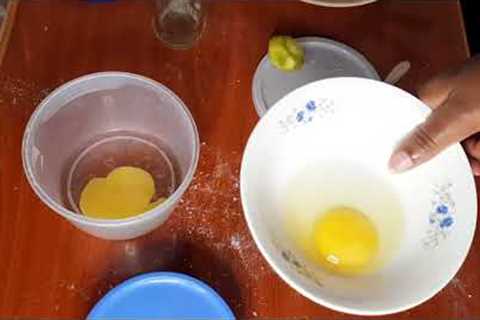 How to bake a cake (Rubbing-in Method)// using jiko and soil as an improvised oven.