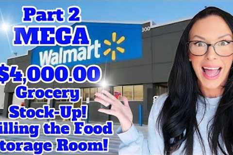 $4,000.00 MEGA WALMART GROCERY STOCK-UP🍎FILLING UP THE FOOD STORAGE ROOM🍎