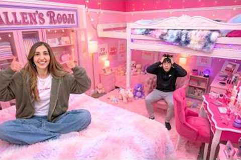I Transformed My Brother's Entire Room Pink! (sorry Allen)