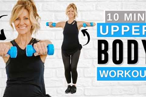 10 min Upper Body Workout With Dumbbells (Arms, Back, Chest) Slimming &amp; Fat Burn!
