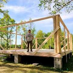 Building A Log Cabin To Raise My Family In | First Logs On The Cabin