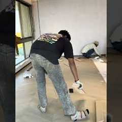 Wooden flooring installation in hardwood floors #interiordesign #hardwood