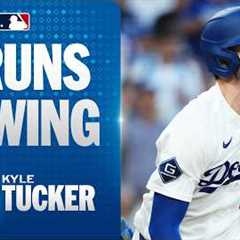 Kyle Tucker crushes a THREE-RUN HOMER for the Los Angeles Dodgers! 💪 (8-pitch at-bat 😮‍💨)