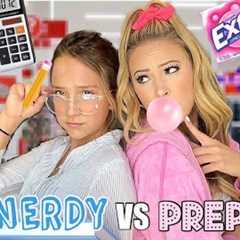 NERDY 🤓📚 VS PREPPY 🎀👛 BACK TO SCHOOL SHOPPING CHALLENGE!