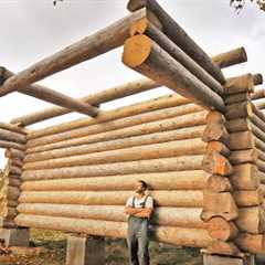 One Year of Log Cabin Building / One Man Building His Dream House
