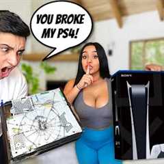 DESTROYING My Boyfriends PS4 & Surprising him with NEW PLAYSTATION 5! (PS5 Unboxing)