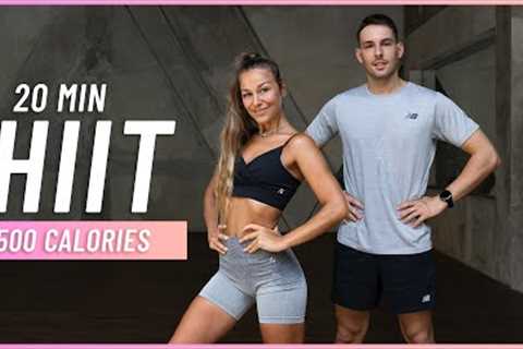 BURN 500 CALORIES with this 20 Minute Cardio HIIT Workout (No Equipment, No Repeats)
