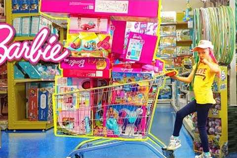 Shopping cart full of Barbie dolls challenge