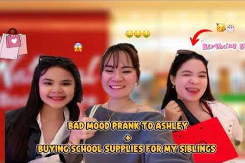 BAD MOOD PRANK  TO ASHLEY + BUYING SCHOOL SUPPLIES FOR MY SIBLINGS🥰📝📕| vlog 7| Angel Tiffanie..