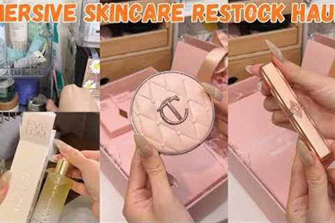 (ASMR) Restock Skincare Makeup Products Unboxing Haul📦✨Satisfying. #makeupproducts #skincare..