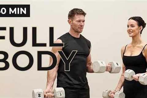 40 Min Full Body Dumbbell Workout | Strength, Abs &amp; Arms