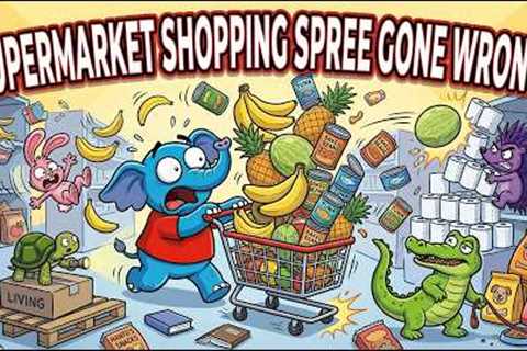 Supermarket Shopping Spree Gone Wrong!🛒 Cart Chaos &amp; Fruit Avalanche | Silent Funny..