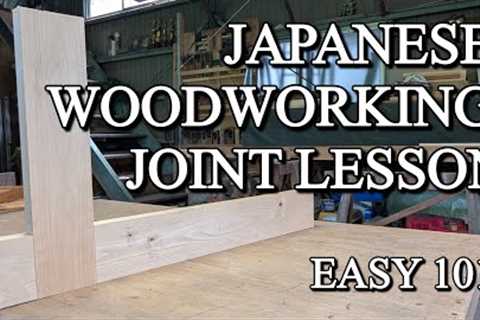 Japanese Woodworking Joint Lesson 01: Easy T-Halving Joint 101 (No Cuts, Real Time)
