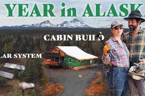 1 Year Off Grid in Alaska - Everything We Built on Our Abandoned Homestead Timelapse