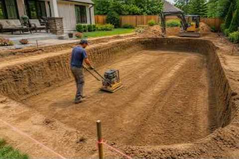 Man Builds Stunning SWIMMING POOL In His Backyard | Start To Finish By @EricLeCarreleur