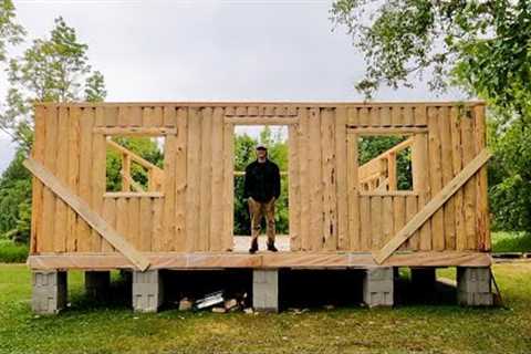 Building A Log Cabin To Raise My Family In | Front Wall Is Complete