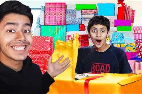 Surprising Brother with 100 Mystery Gifts!