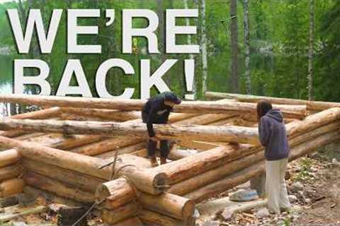 BACK TO BUILDING OUR LOG CABIN!