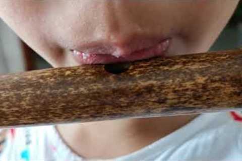 Dizi flute play embouchure for referencece（lip location） @Dan Tang