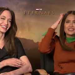 Salma Hayek making Angelina Jolie laugh and giggle short compilation