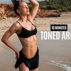 10 MIN DEFINED ARMS + SHOULDERS Workout With Weights - At Home, With Dumbbells, No Repeat