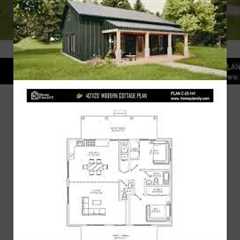 36x30 Tiny House Plans  Modern 2 Bedroom, 2 Bath Cabin Blueprint #floorplan #blueprint #modern