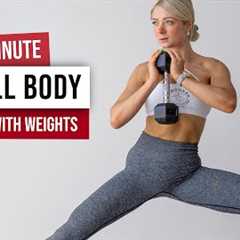 45 MIN NO JUMPING Full Body Workout + Weights - No Repeat with ABS FINISHER