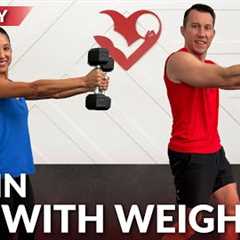 20 Minute HIIT Workout with Weights at Home for Fat Loss - Dumbbell Full Body No Jumping Women..