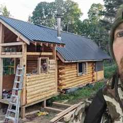 Master Bedroom, Bathroom: Walls & Appliances |EP111| Log Cabin Build on Off-Grid Homestead