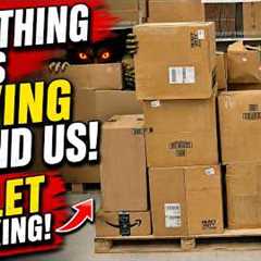 Something Was MOVING Behind Us During This Massive Pallet Unboxing! 😱