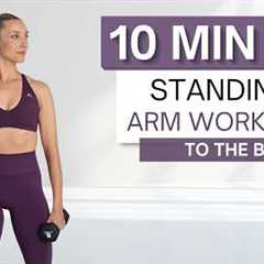 10 min STANDING ARM WORKOUT | To The Beat ♫ | Medium Dumbbells | No Repeats