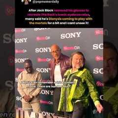 jack black doing the rock's eyebrow raise has fans saying he nailed it 😭😂 #jackblack