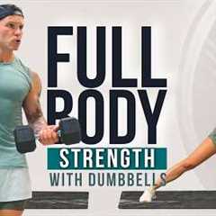 1 Hour FULL BODY WORKOUT with DUMBBELLS | Strength Training