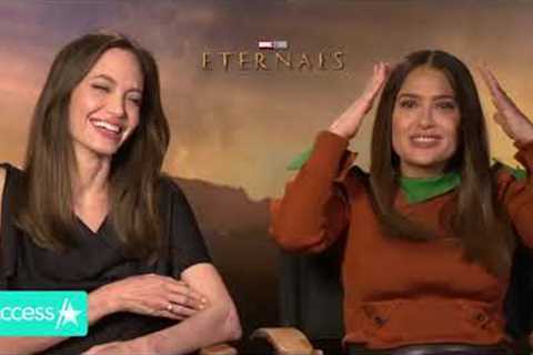 Salma Hayek making Angelina Jolie laugh and giggle short compilation