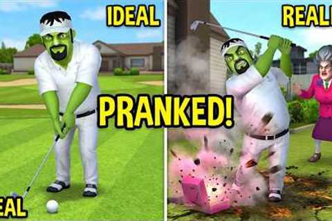 💘 Valentine’s Day Prank on the Imposter! 😆 Ruin His Golfing Skills for Miss T! | Scary Teacher 3D