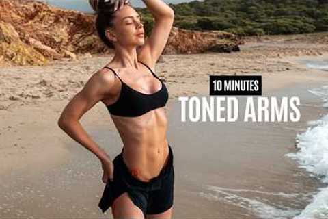 10 MIN DEFINED ARMS + SHOULDERS Workout With Weights - At Home, With Dumbbells, No Repeat