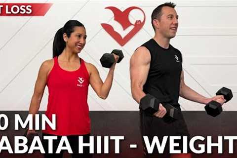 30 Min Tabata HIIT Workout for Fat Loss with Weights - Full Body Workout with Dumbbells at Home